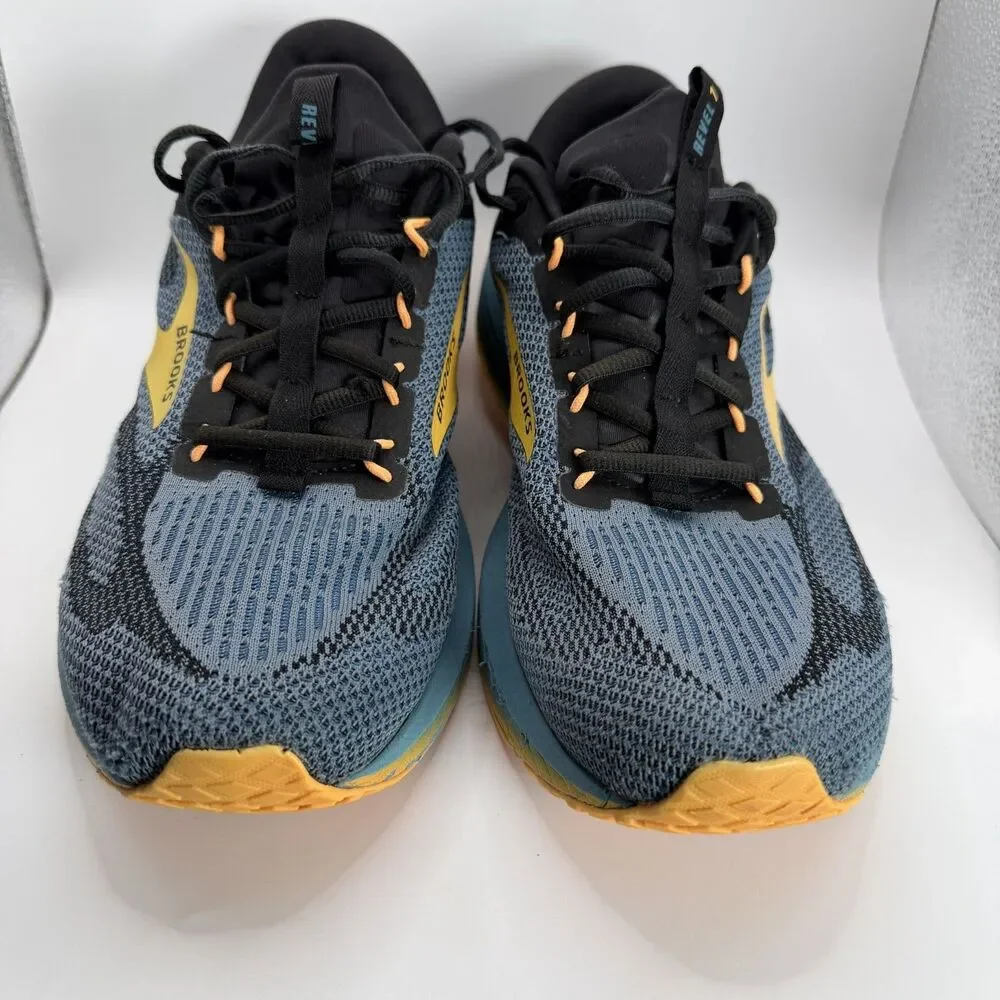Brooks Revel 7 Shoes Mens Size 13 D Blue Yellow Running Cushioned Trainer